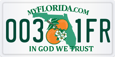 FL license plate 0031FR