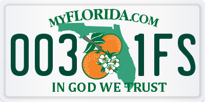 FL license plate 0031FS