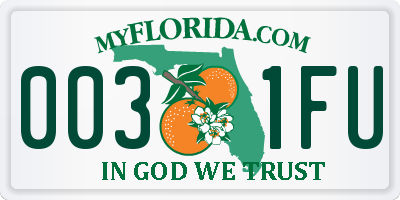 FL license plate 0031FU