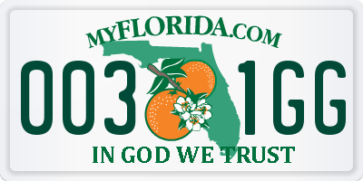 FL license plate 0031GG