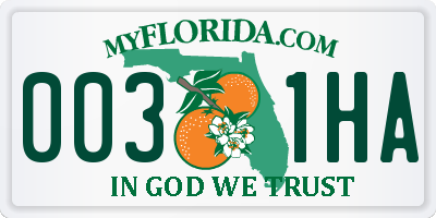FL license plate 0031HA