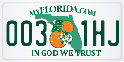 FL license plate 0031HJ