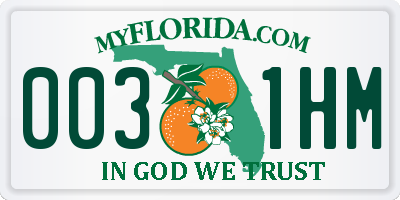 FL license plate 0031HM