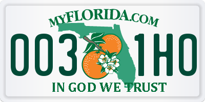 FL license plate 0031HO