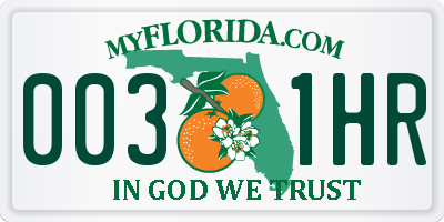 FL license plate 0031HR