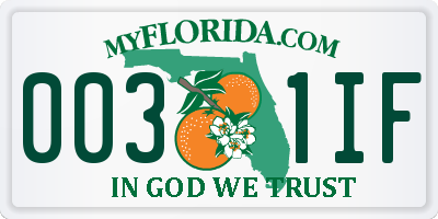 FL license plate 0031IF