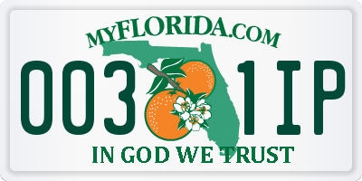 FL license plate 0031IP