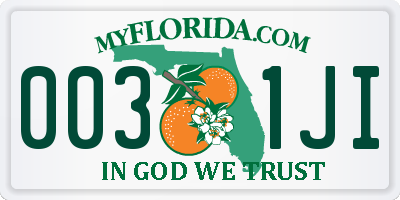 FL license plate 0031JI