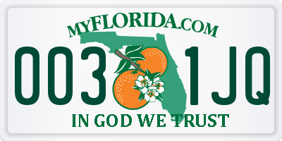 FL license plate 0031JQ