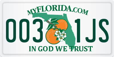 FL license plate 0031JS