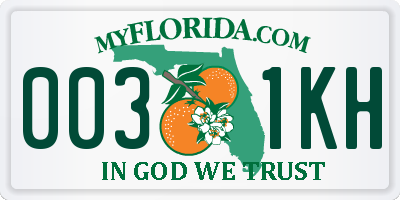 FL license plate 0031KH