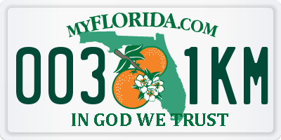 FL license plate 0031KM