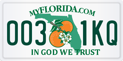 FL license plate 0031KQ