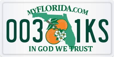 FL license plate 0031KS