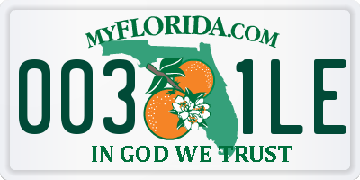 FL license plate 0031LE