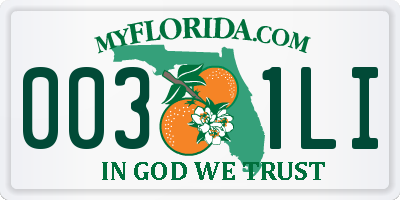 FL license plate 0031LI