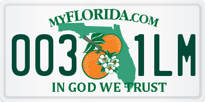 FL license plate 0031LM