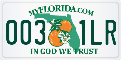FL license plate 0031LR