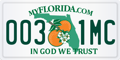 FL license plate 0031MC