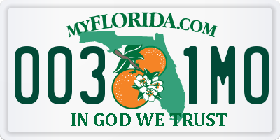 FL license plate 0031MO