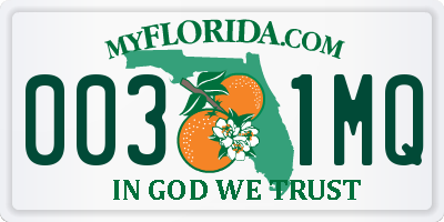 FL license plate 0031MQ