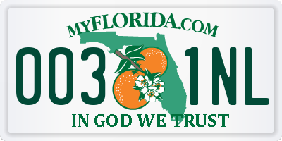 FL license plate 0031NL