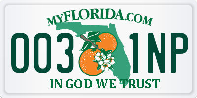FL license plate 0031NP