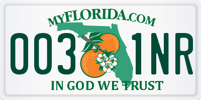 FL license plate 0031NR