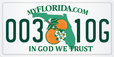 FL license plate 0031OG