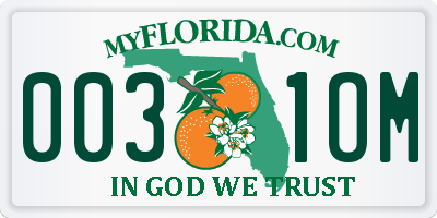 FL license plate 0031OM