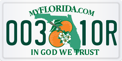 FL license plate 0031OR