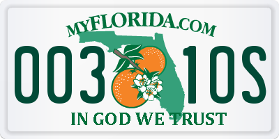 FL license plate 0031OS
