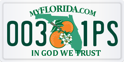 FL license plate 0031PS