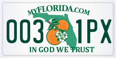 FL license plate 0031PX