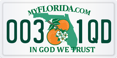 FL license plate 0031QD