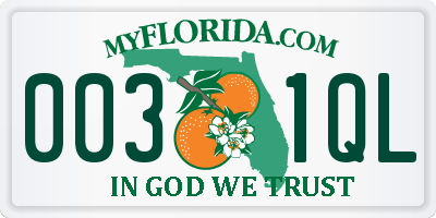 FL license plate 0031QL