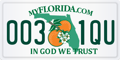 FL license plate 0031QU