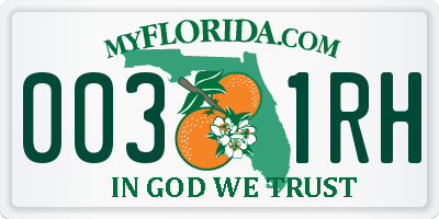 FL license plate 0031RH