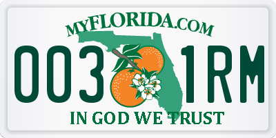 FL license plate 0031RM