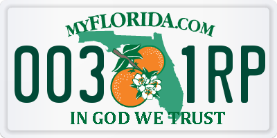 FL license plate 0031RP
