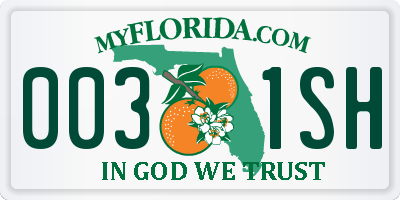FL license plate 0031SH
