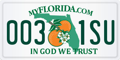 FL license plate 0031SU