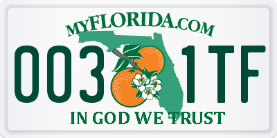 FL license plate 0031TF