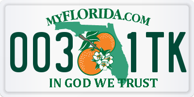 FL license plate 0031TK