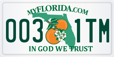 FL license plate 0031TM