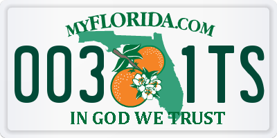 FL license plate 0031TS
