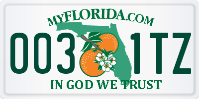 FL license plate 0031TZ