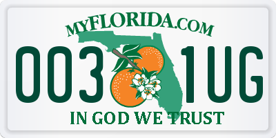 FL license plate 0031UG