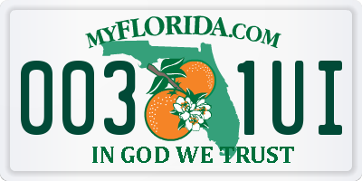 FL license plate 0031UI
