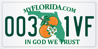FL license plate 0031VF